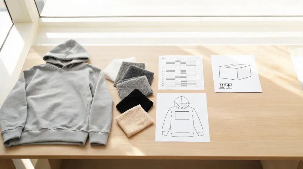 Wholesale hoodie specification and quotation review workspace
