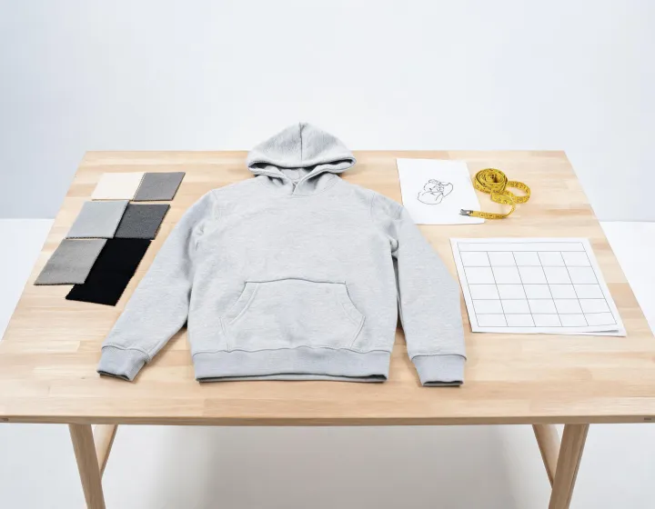 Embroidered hoodie sample review with fabric and artwork references